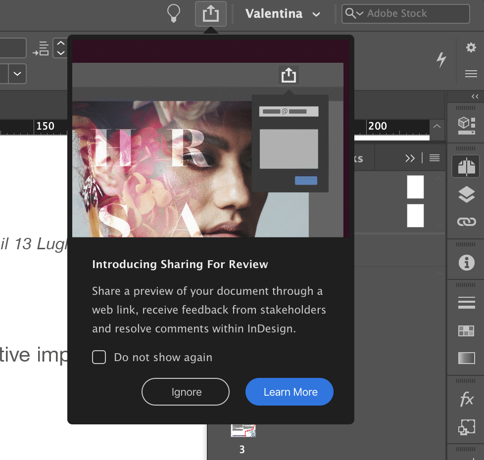 Indesign condividi per revisione